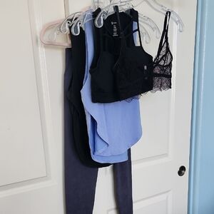 BuffBunny Black and Blue Workout Bundle Size Small 5 Pcs